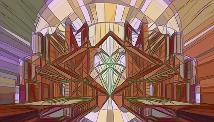 Architecture abstract painting shape.