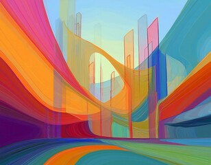 Architecture abstract painting shape.