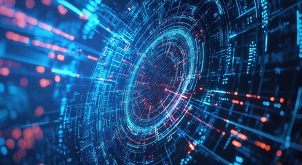 Obraz premium Abstract digital tunnel