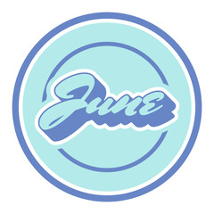 June Month Typography Sticker Pastel Color