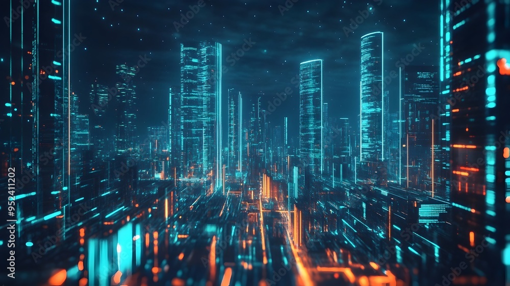Poster sleek futuristic fintech digital interface with cutting edge blockchain analytics and elegant modern