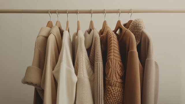 Image of a trendy autumn fashion collection with a minimalist touch. 