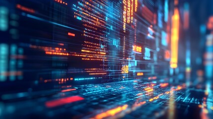 Futuristic Financial Technology with Sleek Digital Interfaces and Intricate Software Code
