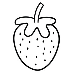Hand drawn doodle strawberry on white background.