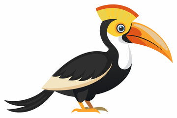 Obraz premium Great hornbill bird vector illustration 