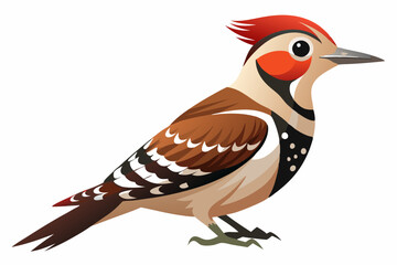 Fulvous breasted woodpecker vector illustration 