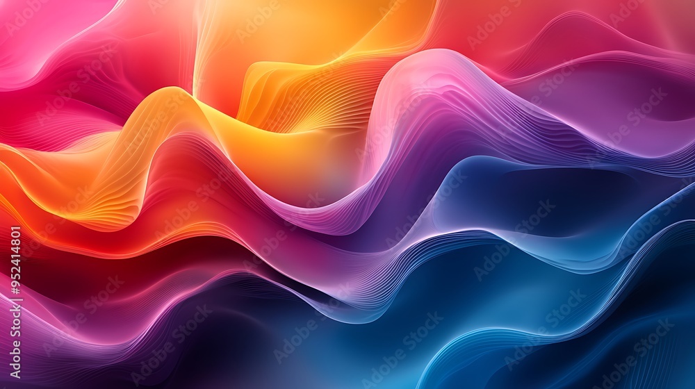 Poster fluid waves of color intertwine to form a captivating abstract backdrop.