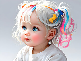 Naklejka premium portrait of a little child,Ai generated 