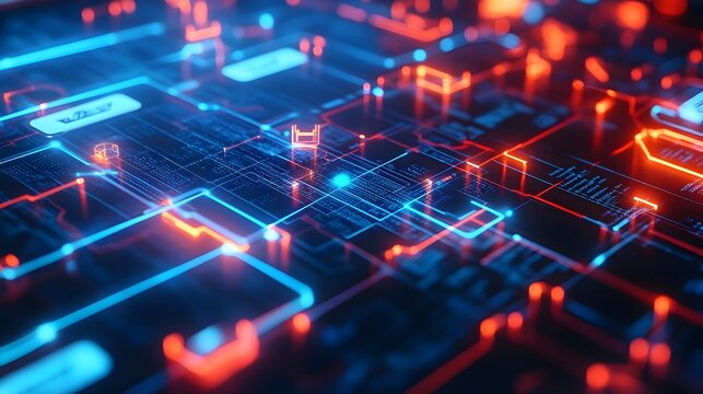 Futuristic Blockchain Powered Financial Technology Showcasing Innovative Applications