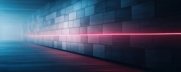 A minimalist, digital rendering of a project task board, with glowing neon effects and clean lines, in a modern, conceptual art style