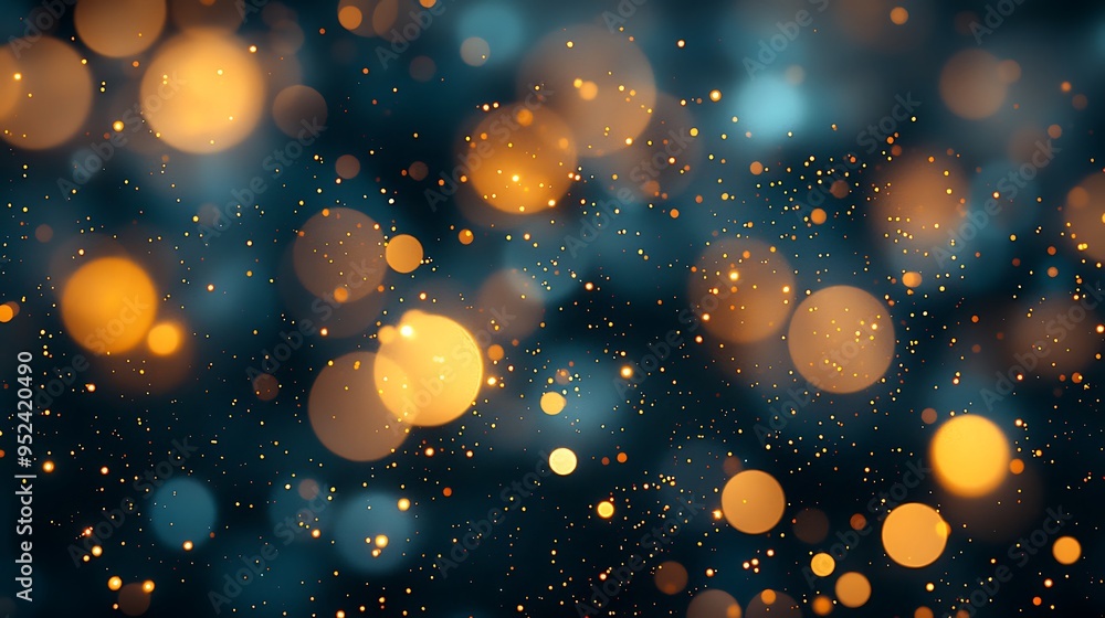 Poster soft, blurred golden lights create a dreamy bokeh effect, adding warmth and elegance.
