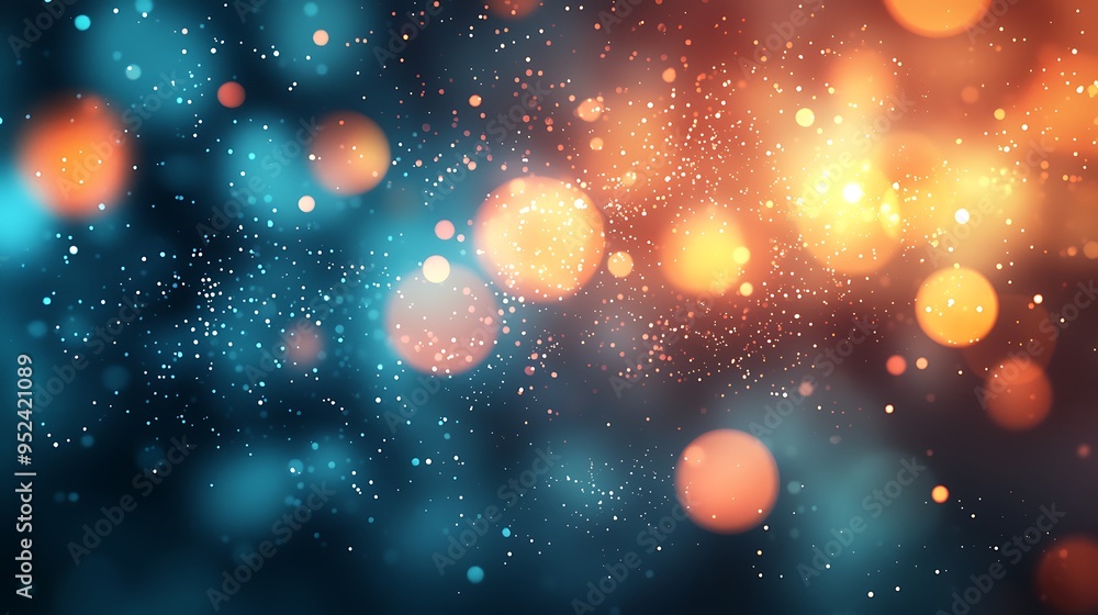 Poster a softly blurred background glows with bokeh lights and shimmering particles, creating a magical eff