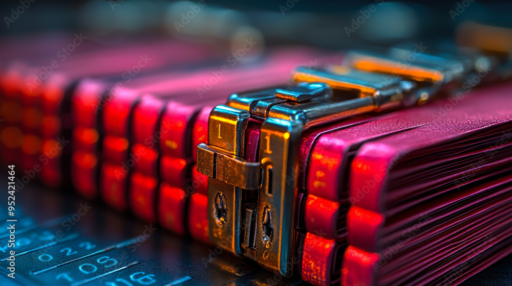 Aufkleber encrypted documents under lock and key at night: emphasizing secure file storage and data privacy th