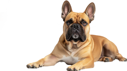 bulldog full body shot isolated on transparent background, PNG