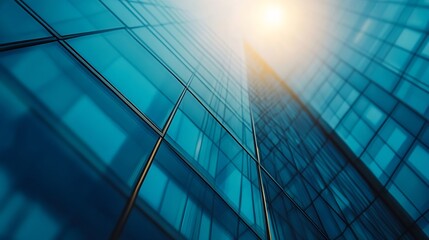 Obraz premium Windows of building daylight background photo : Generative AI