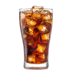 Cola drink with ice isolated
