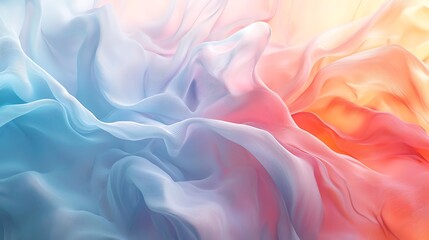 Fototapeta premium A textured background of blue and orange fabric waves creates a dynamic and artistic visual.