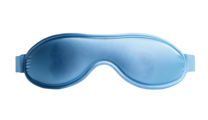 A soft blue sleep mask designed for comfort and relaxation. Ideal for improving sleep quality and blocking out light during rest.