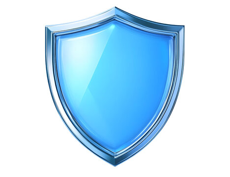 A sleek blue shield icon representing protection, security, and safety, ideal for digital designs and safety-related content.