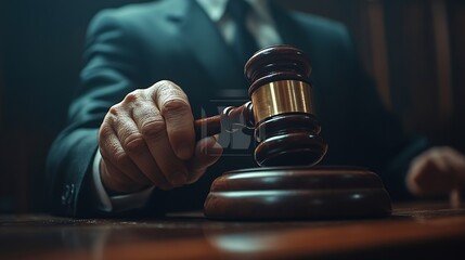 Lawyers hand concept Justice with Judge gavel Businessman in suit or Hiring lawyers in the digital system Legal law prosecution legal adviser lawsuit detective investigationlegal consu : Generative AI