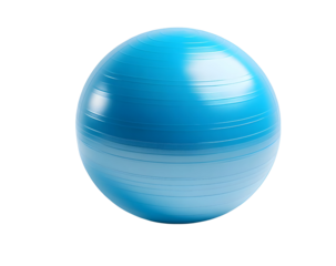 A vibrant blue exercise ball perfect for fitness. Ideal for yoga, strength training, and improving balance and stability.