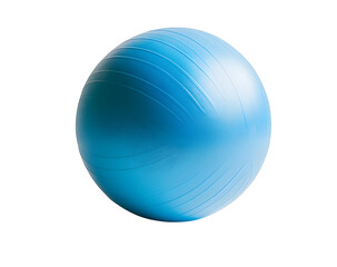A vibrant blue fitness ball ideal for yoga, pilates, and exercise routines, promoting strength and balance.