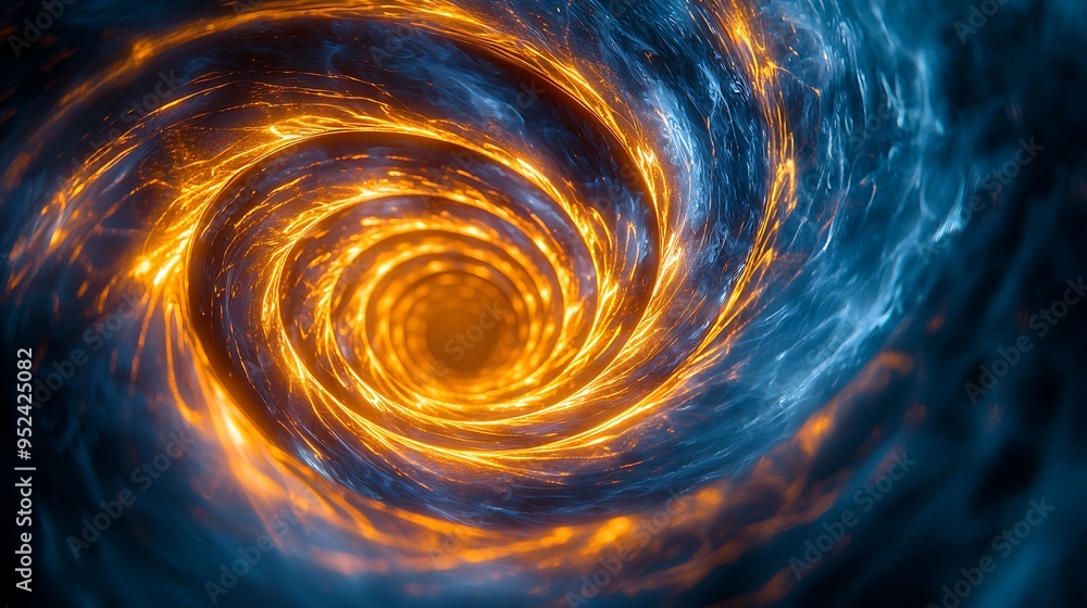 Poster a swirling tunnel of light and dark creates a mesmerizing abstract effect, drawing the viewer into a