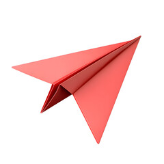 A vibrant red paper airplane, symbolizing creativity, innovation, and fun. Perfect for educational and artistic themes.