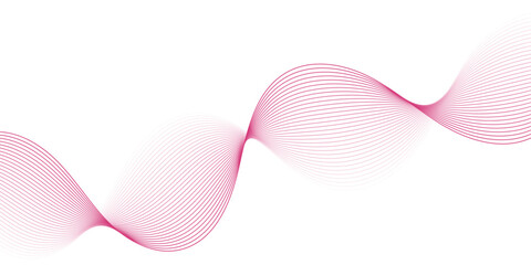 Abstract background with lines and waves. Medium banner size. Element for design. Vector background for brochure, booklet, flyer, poster. White and pink gradient. Summer