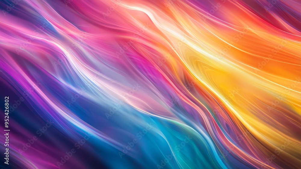Poster colorful wavy lines form a textured abstract background filled with vibrant motion.