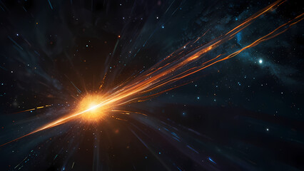 Naklejka premium Abstract representation of a meteor traveling through space