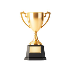 Golden Victory Cup on Transparent Background