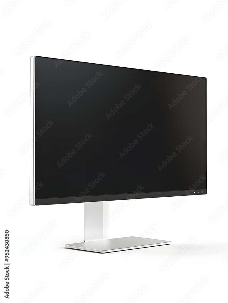 Poster sleek and sophisticated computer monitor on pristine white backdrop