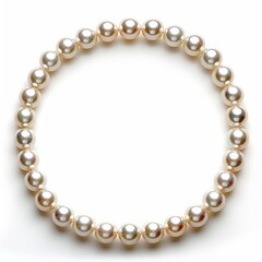 Obraz premium Circle of Lustrous Pearls on White Background