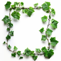 Fototapeta premium Square Frame of Green Leaves and Vines