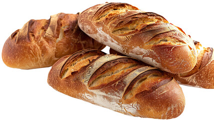 French bread isolated on transparent background, PNG