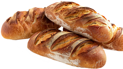 French bread isolated on transparent background, PNG