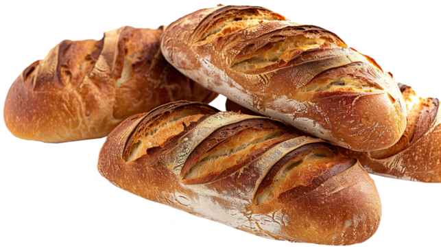 French bread isolated on transparent background, PNG