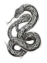 Obraz premium Snake head very simple traditional tattoo flash styles illustration
