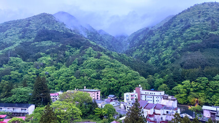 栃木県那須塩原市　温泉街　街並み
