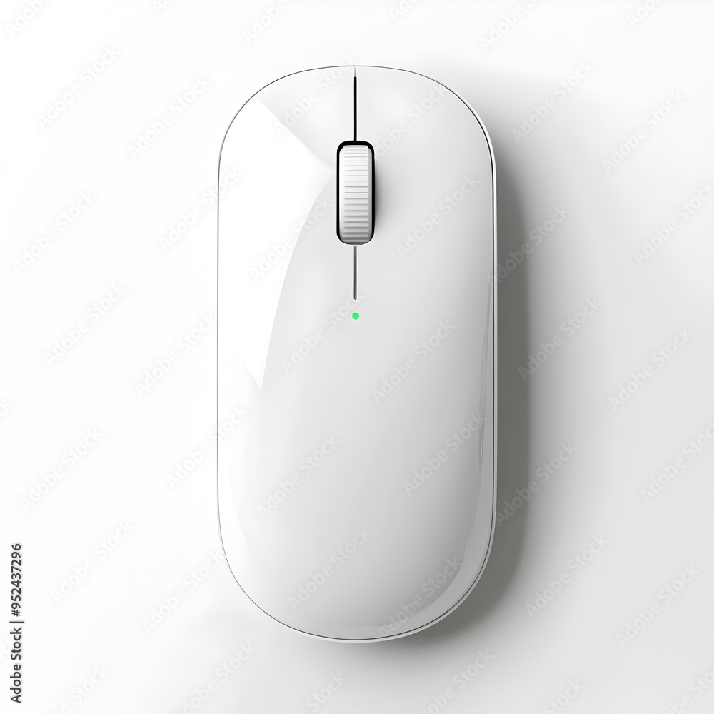 Fototapete wireless mouse isolated on pristine white backdrop with minimal and clean detailed rendering
