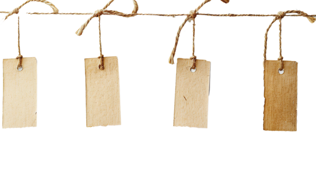 hanging label isolated on transparent background, PNG
