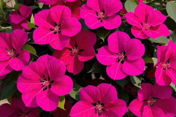 Fototapeta premium Magenta Bougainvillea Petals Bright Floral Design for Summer Decoration
