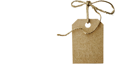 hanging label isolated on transparent background, PNG