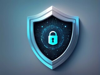 Cyber security and data protection on internet. Shield, secure access and encrypted connection protecting online information