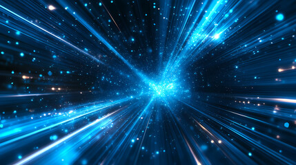 Obraz premium Niebieskie światło, tło technologiczne
