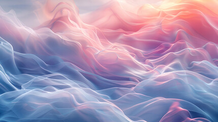 Fototapeta premium Abstract Flowing Pastel Waves in Dreamy Landscape