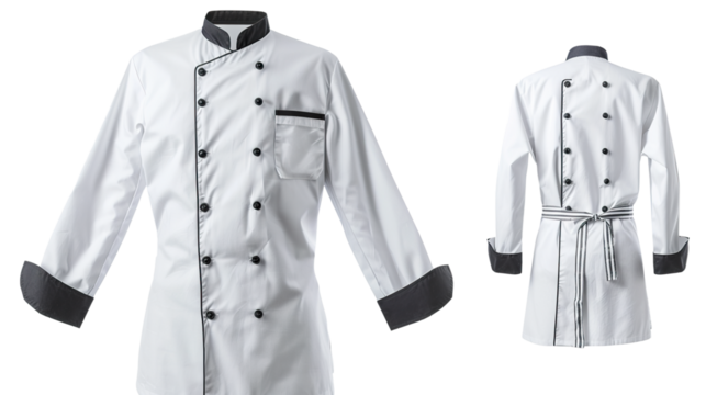 Kitchen chef uniform isolated on transparent background, PNG