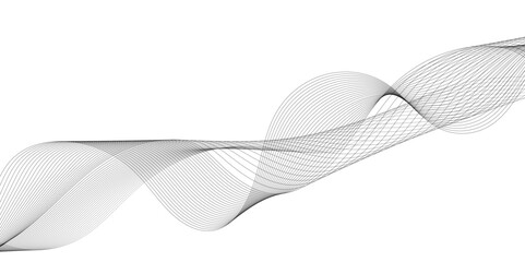 Modern geometric abstract line vector background with curved lines, Abstract dynamic black color lines, waves. technology line stripe isolated science digital flowing black line, Modern black lines.