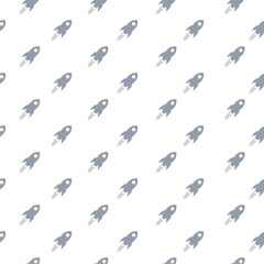 Spaceship launch seamless pattern icon on white isolated background